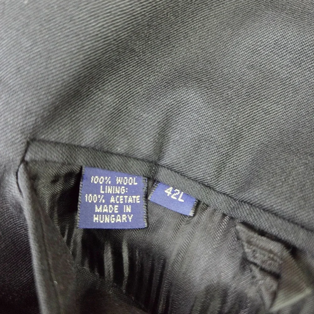 J Crew Suit Jacket Wool Mens 42L Black 3 Button Blazer Business